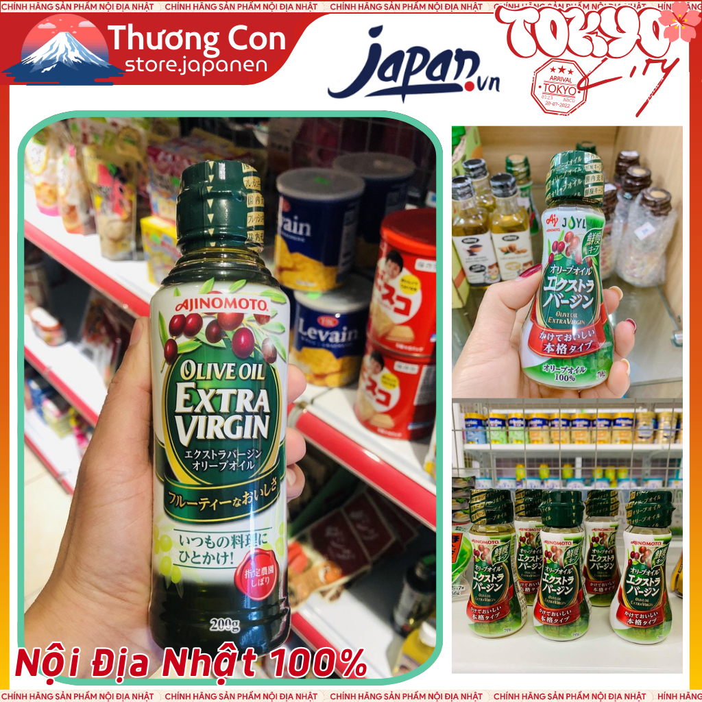 Dầu olive nhật bản, dầu olive extra virgin cho bé ăn dặm nguyên chất chai 250ml [T10/2025