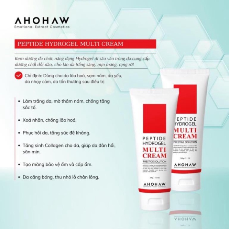 50g kem dưỡng đa chức năng ahohaw màu đỏ peptide hydrogel multi cream