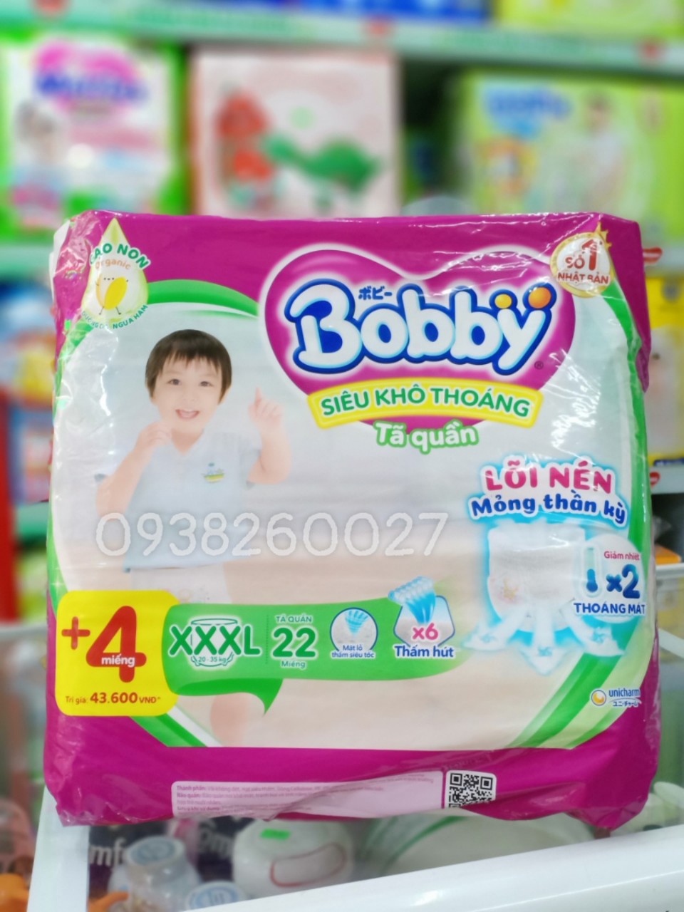 TÃ QUẦN BOBBY XXXL22+4 MIẾNG GẠO NON MỚI