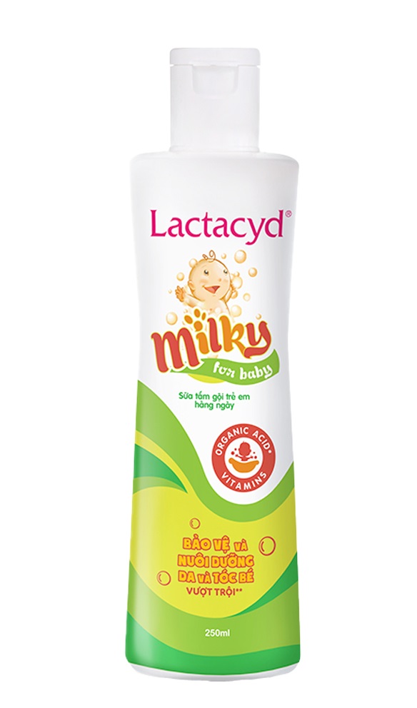 Sữa tắm gội trẻ em ngừa rôm sảy Lactacyd Milky For Baby 250ml