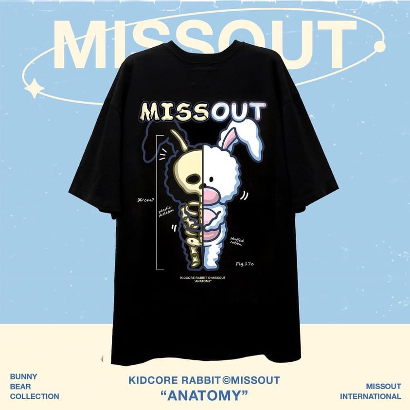 →áo thun kidcore xbunny thỏ missout