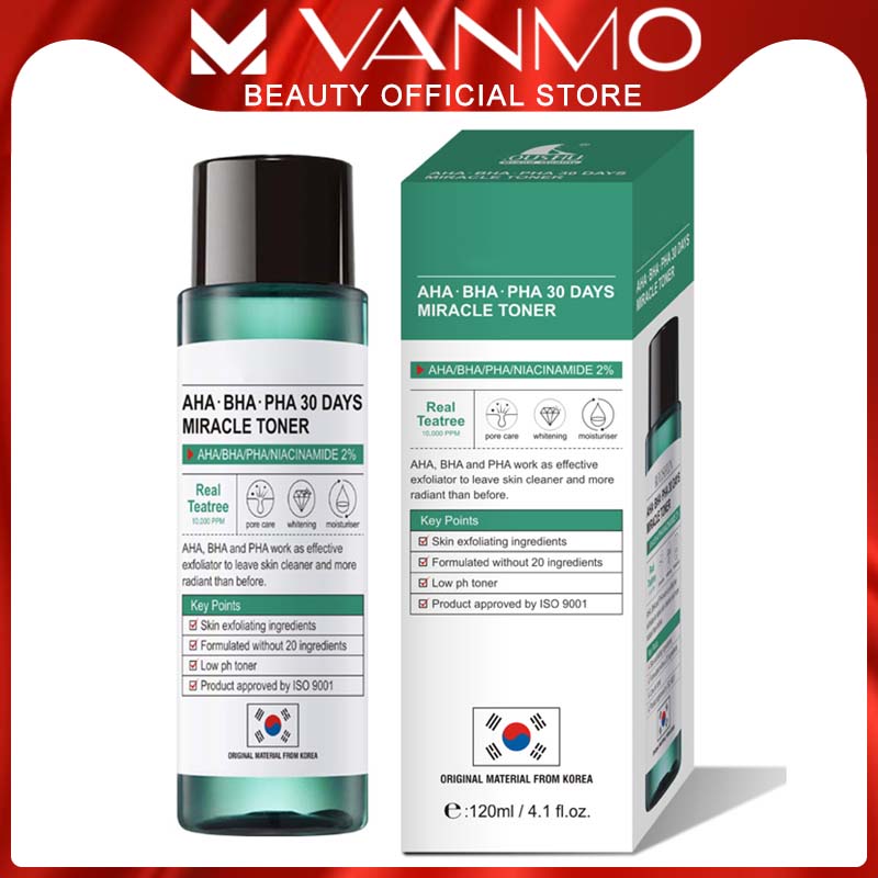 Nước Hoa Hồng AHA BHA PHA Loại Bỏ Tế Bào Chết Thu Nhỏ Lỗ Chân Lông Làm Sáng Da 30 Days Miracle Toner