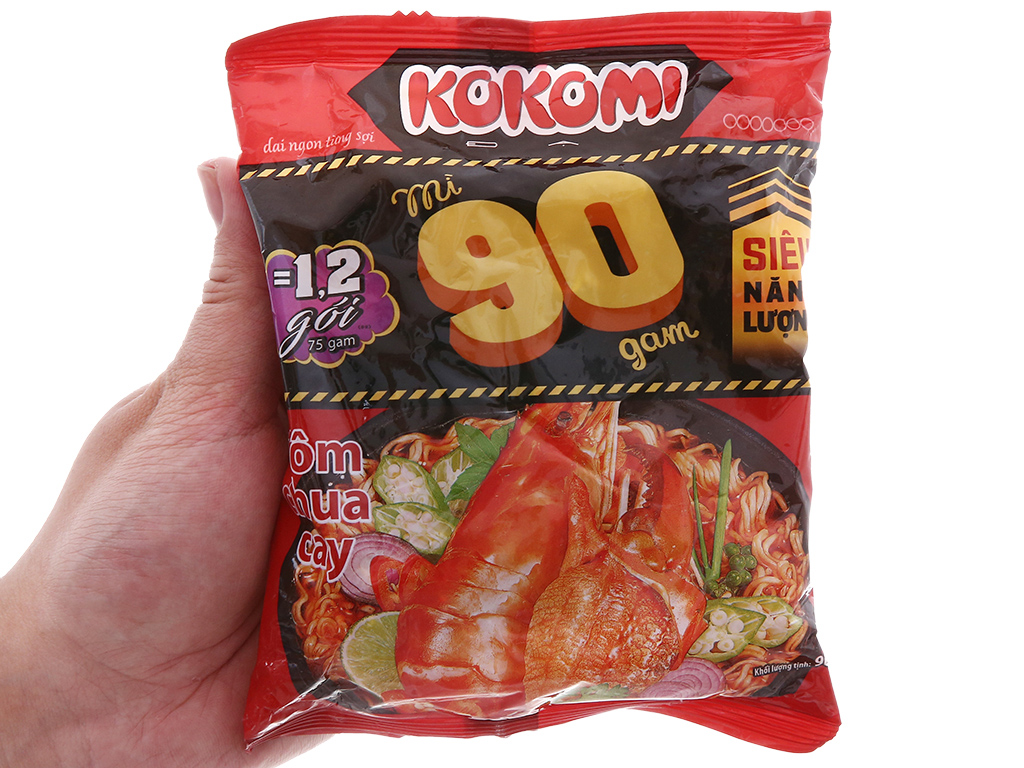 Mì kokomi tôm chua cay 90g - thùng 30 gói - bat muoi