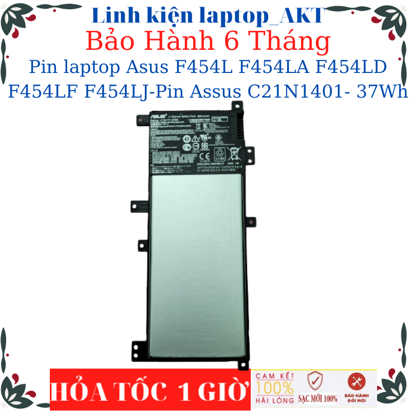 Pin laptop asus f454l f454la f454ld f454lf f454lj- pin asus c21n1401- 37wh