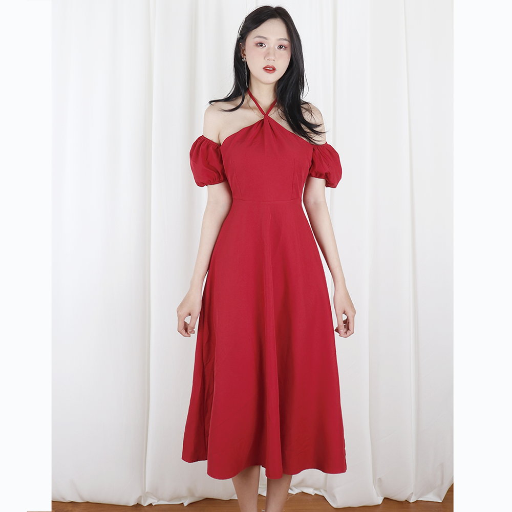 Đầm xoè cổ yếm xinh xắn dự tiệc, sexy quyến rũ RD016