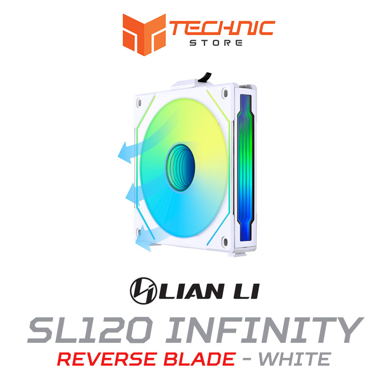 Quạt tản nhiệt Lian Li UNIFAN SL120 INFINITY REVERSE BLADE WHITE