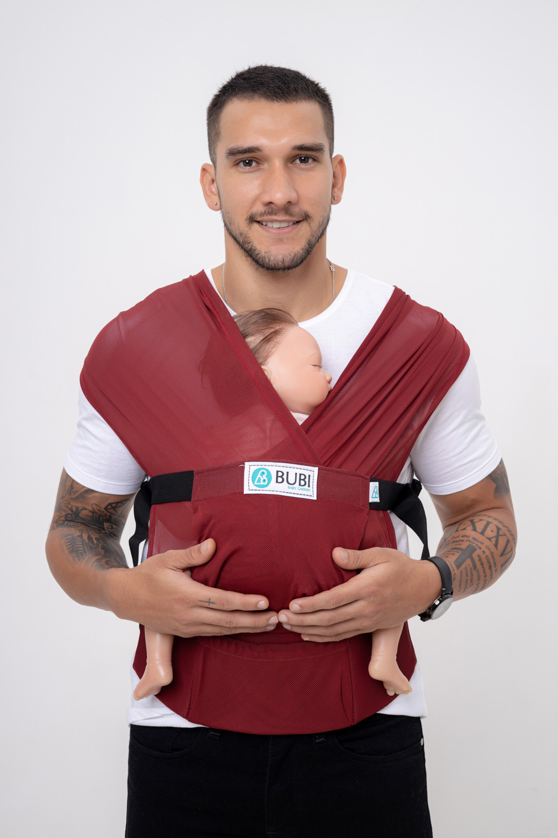 Địu vải bubi gen 3 - đỏ đô lưới - pe