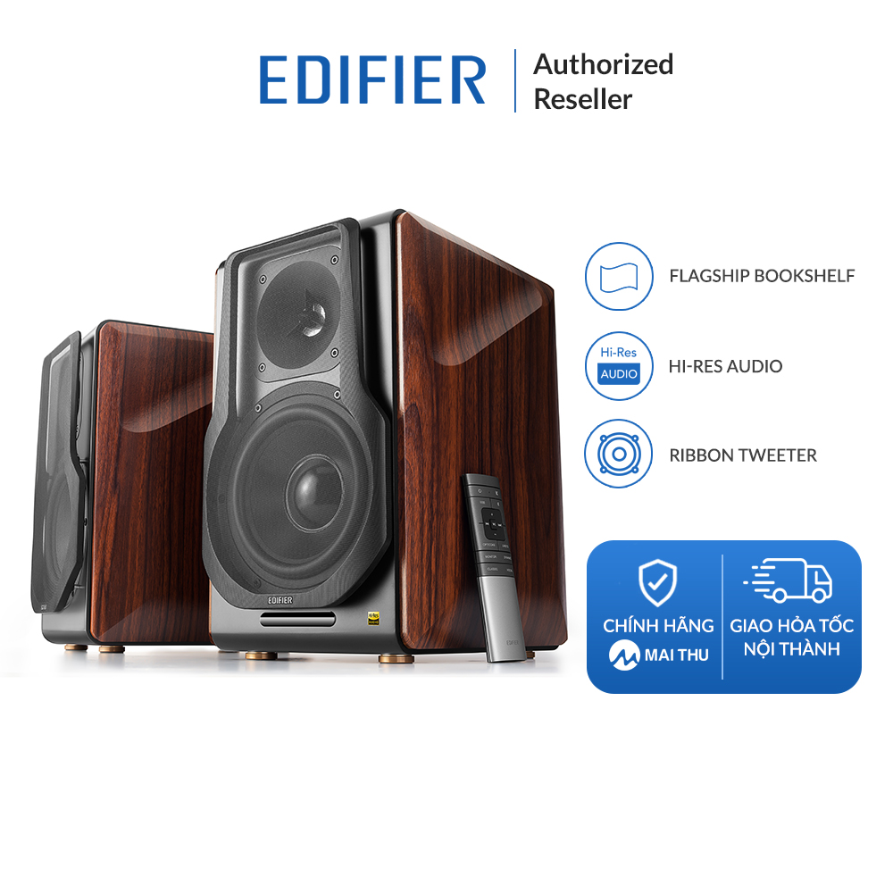 Loa 2.0 edifier s3000pro - flagship bookshelf - chất âm audiophile - không dây loa trái phải - công nghệ bluetooth v5.0 aptx hd - chứng chỉ hi-res audio - công suất 256w - công nghệ dsp - chính hãng mai thu - bảo hành 24 tháng