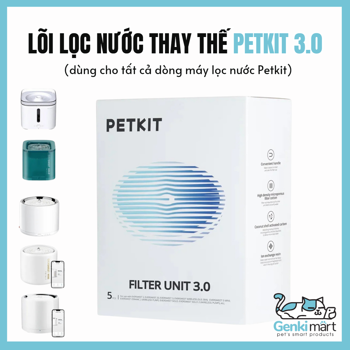 Fountain Waterer Replacement Filters - Miếng lọc thay thế cho máy lọc nước Petkit