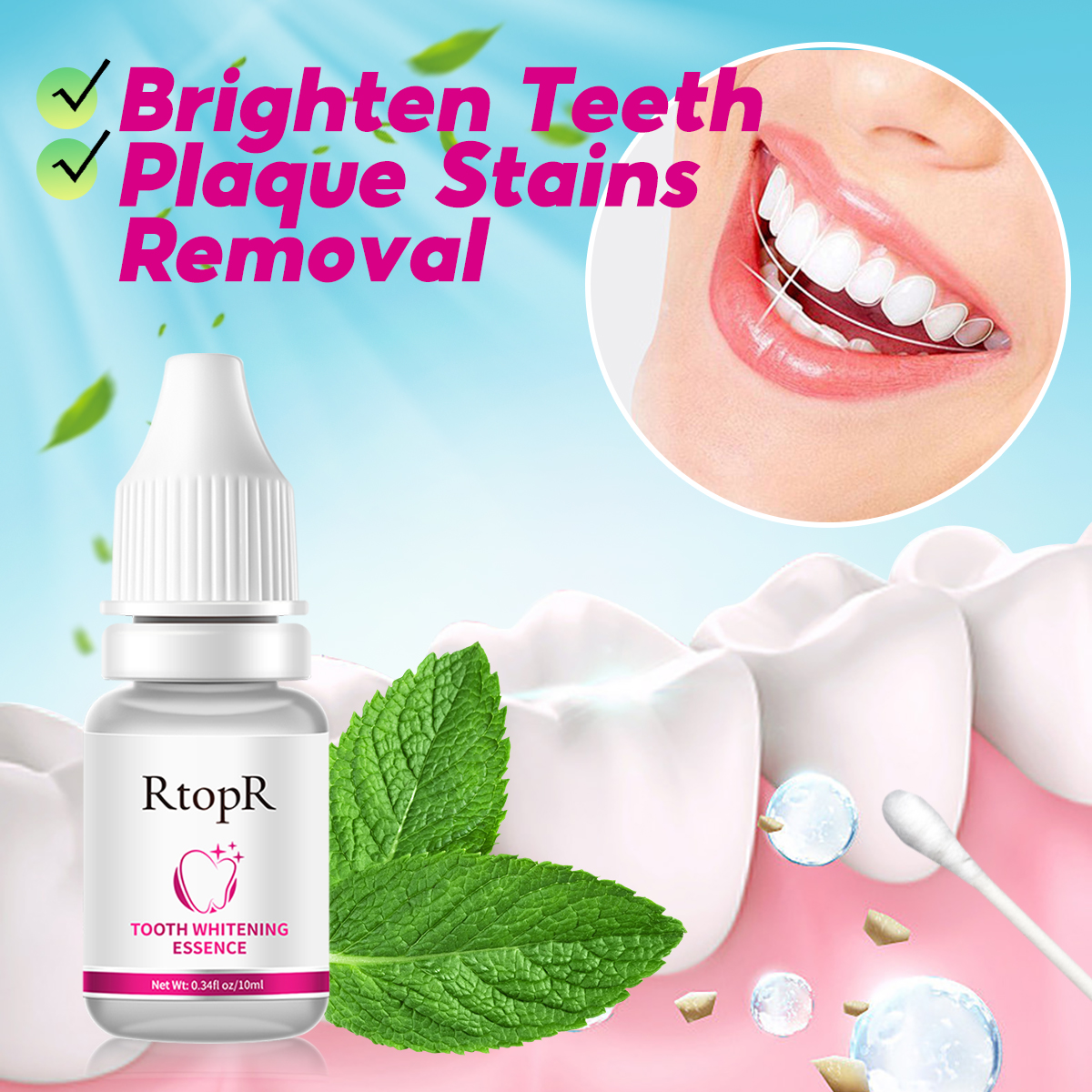 RtopR Kem làm sạch răng 10ml loại bỏ mảng bám và vết bẩn mang lại hàm răng trăng sáng - intl