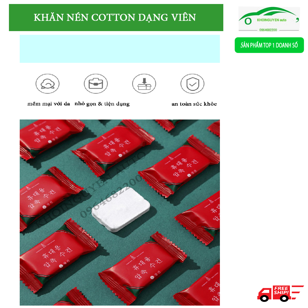 [COMBO 20] Khăn nén rửa mặt hình viên kẹo Hàn Quốc 💯FREESSHIP 💯 Khăn nén bông tự nhiên an toàn với da