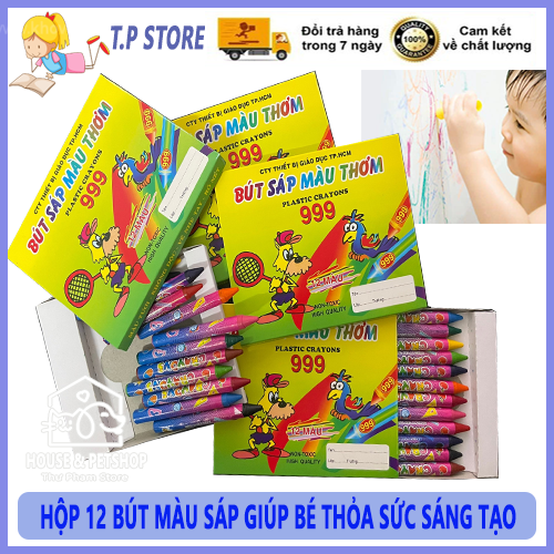 Hộp Bút Màu Sáp Thơm - Bộ 12 Màu Sáp Tô Màu cho Bé - Bút Màu giúp Bé Thỏa Sức Sáng Tạo