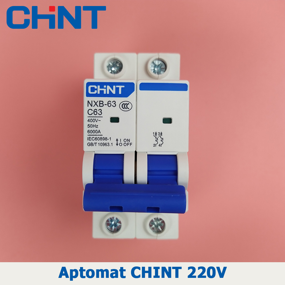 Aptomat CHINT NXB-63 bộ ngắt mạch CB tép MCB 220V 2P 6A 10A 16A 20A 25A 32A 40A 50A 63A