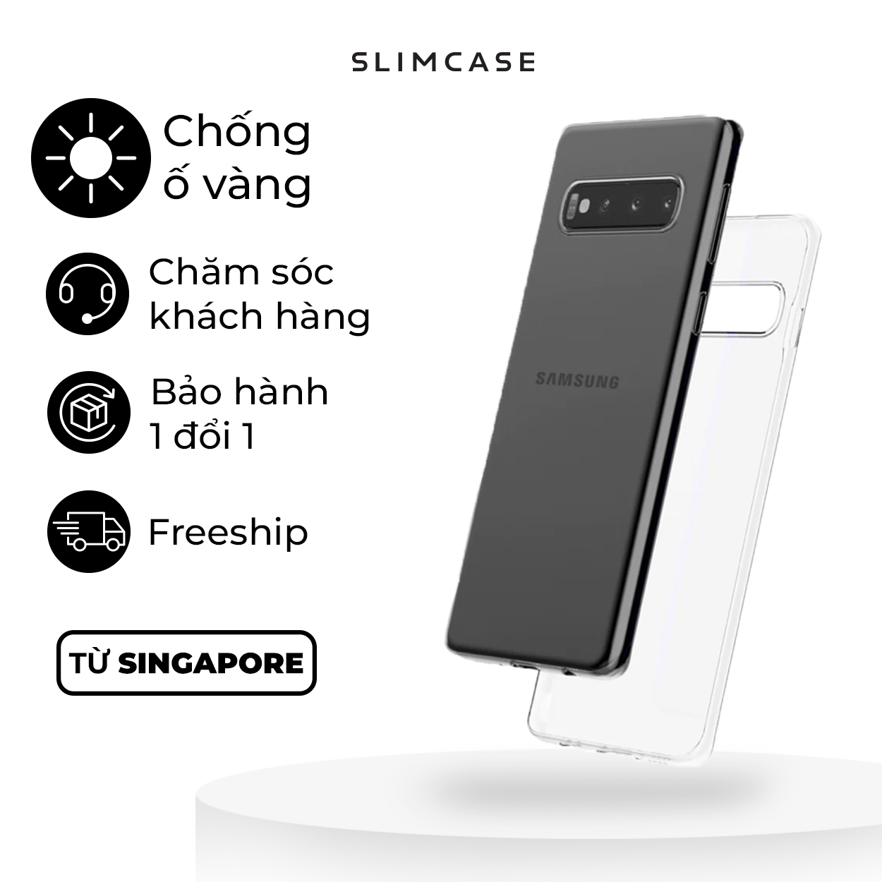 Ốp lưng Slimcase cho Samsung Galaxy S10 Series - Nhựa Armour Plastic Cao cấp, Siêu mỏng, không ố vàng - Hàng chính hãng