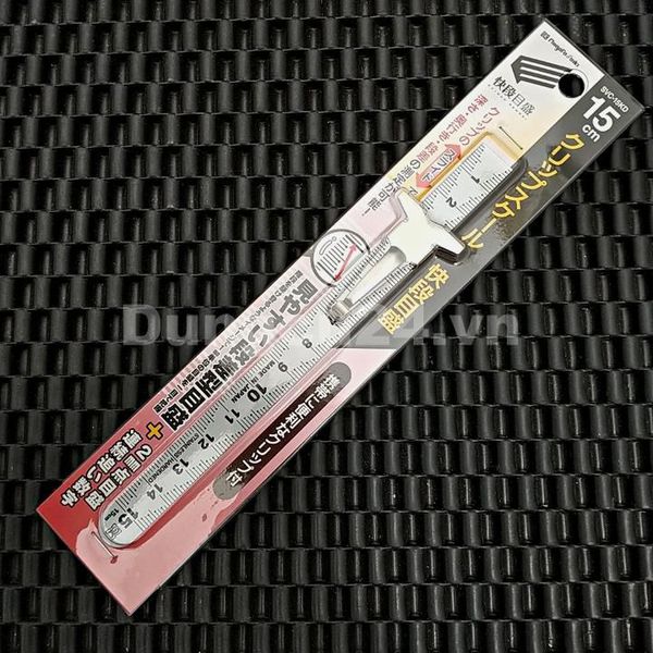 Thước lá inox mạ nhũ bạc 15cm svc-15kd nhật bản