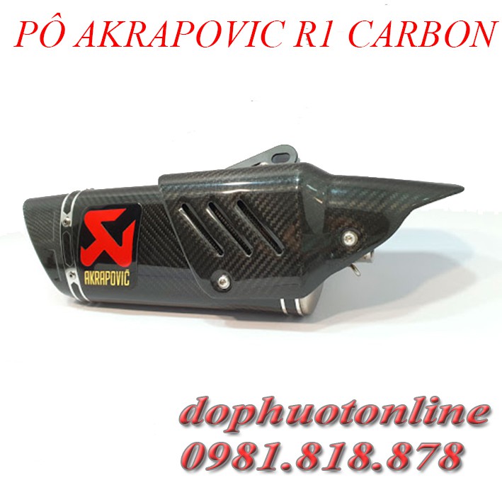 Lon Pô Akrapovic R1 Full Carbon - Kèm Cổ Tùy Xe