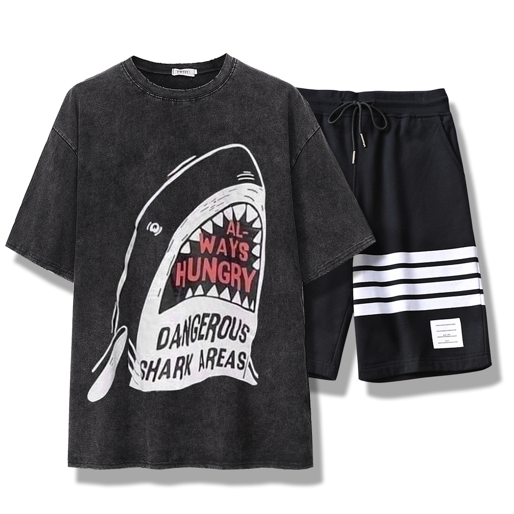 Combo Bộ Quần Áo Mùa Hè  Áo Thun Loang Màu Cá Mập Kết Hợp Quần Short Thể Thao Dáng Basic Năng Động Thời Trang SMARTLY GIRL SET GHEP TOP 183 + SHORTS 16