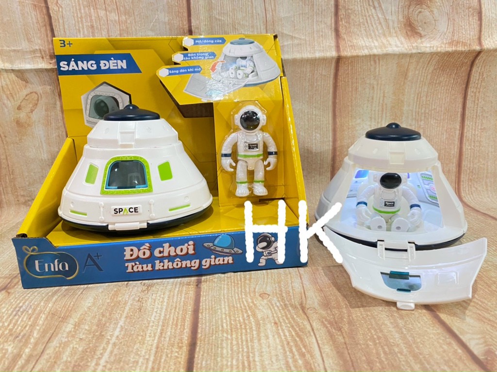 Đồ chơi tàu không gian có đèn kèm pin cho bé hkn Enfa