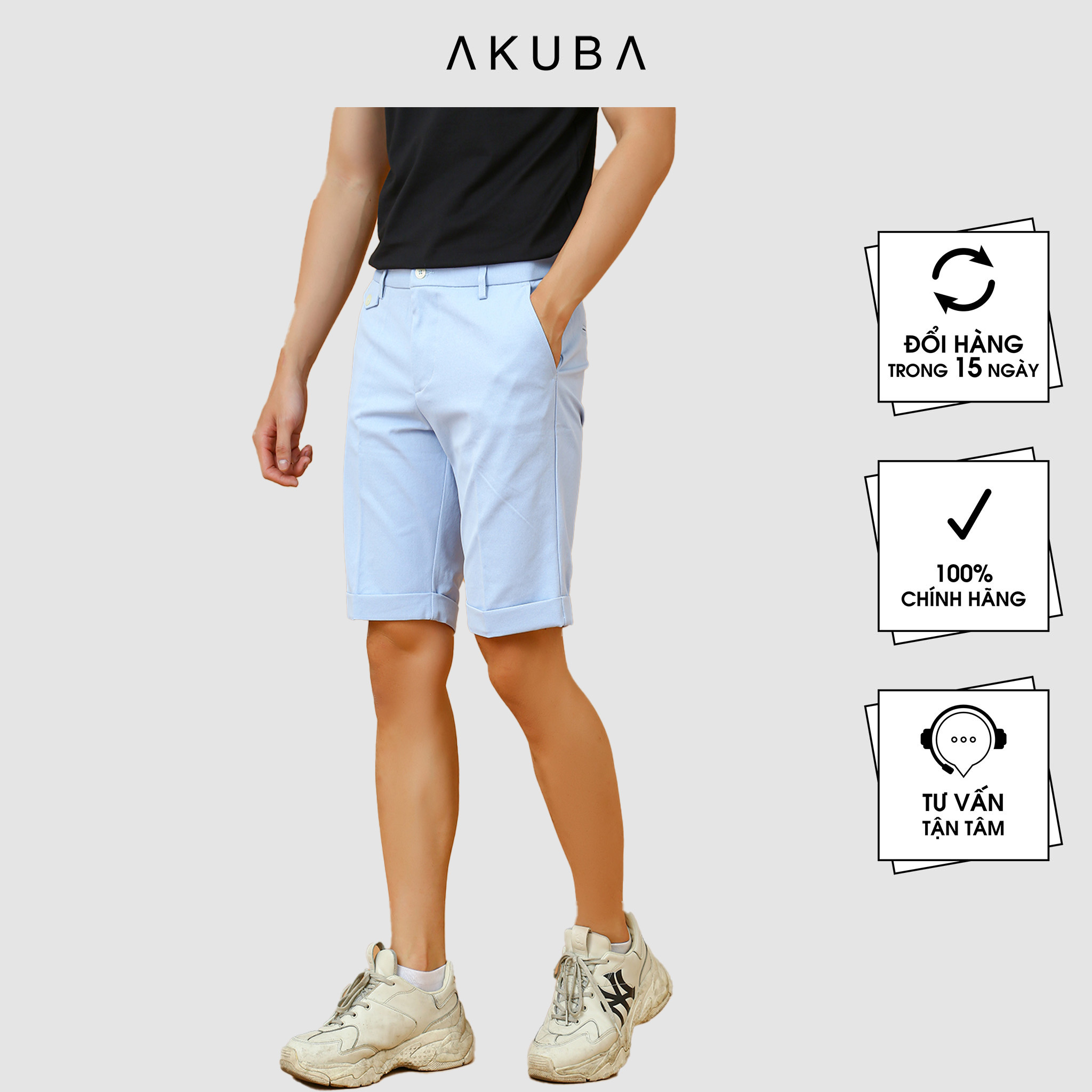 Quần Short Tây Nam AKUBA Cotton Cao Cấp | F3016