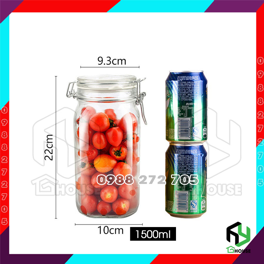 Hũ thủy tinh nắp cài FIDO - Bormioli Rocco - 1500ml - Glass jar with airtight lid