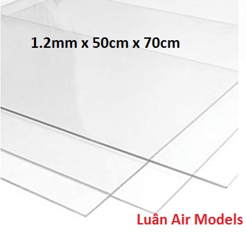 (1.2mm 50x70cm) Combo 3 tấm nhựa mica cứng trong suốt làm chuồng mica, hộp mica, kính khung ảnh, mica ốp biển số xe, chế đồ chơi sáng tạo mô hình thủ công trang trí (VA178) - Luân Air Models
