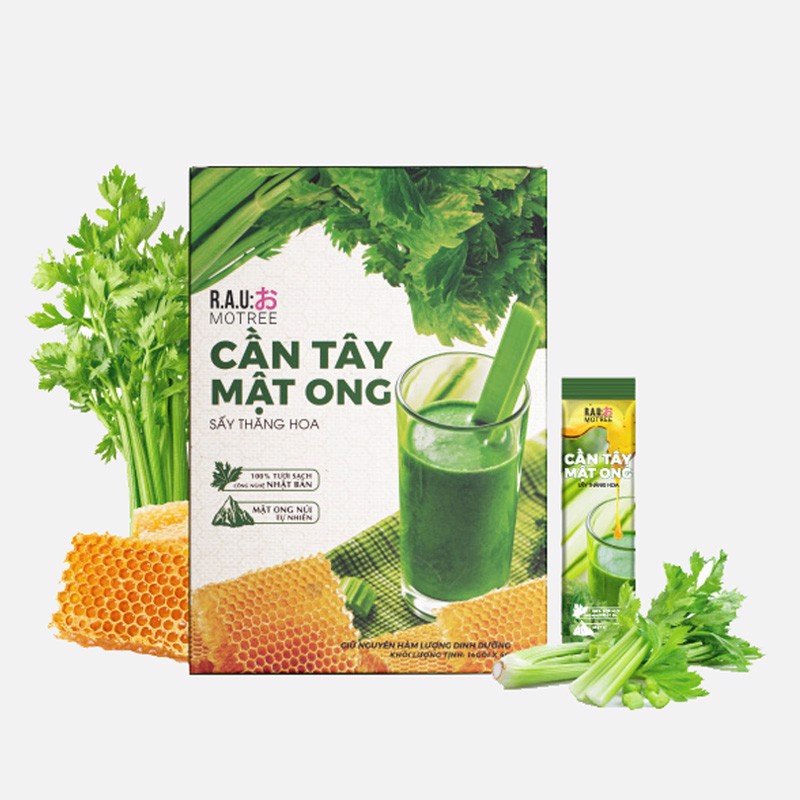 ( KHI MUA 3 HỘP TẶNG 1 BÌNH THỦY TINH) 1 HỘP Bột cần tây mật ong Nhật Bản Motree , hộp 14 gói x 4g  -Giảm cân hiệu quả, da sáng dáng đẹp