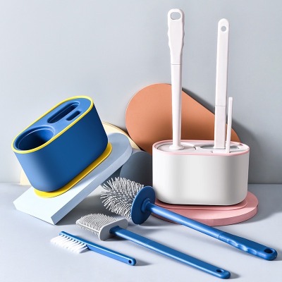 Combo 3 Bàn Chải, Bộ Cọ Silicone Dùng Nhà Vệ Sinh Nhà Tắm Tiện Dụng Có Rãnh Thoát Nước Với Chất liệu nhựa PP cao cấp