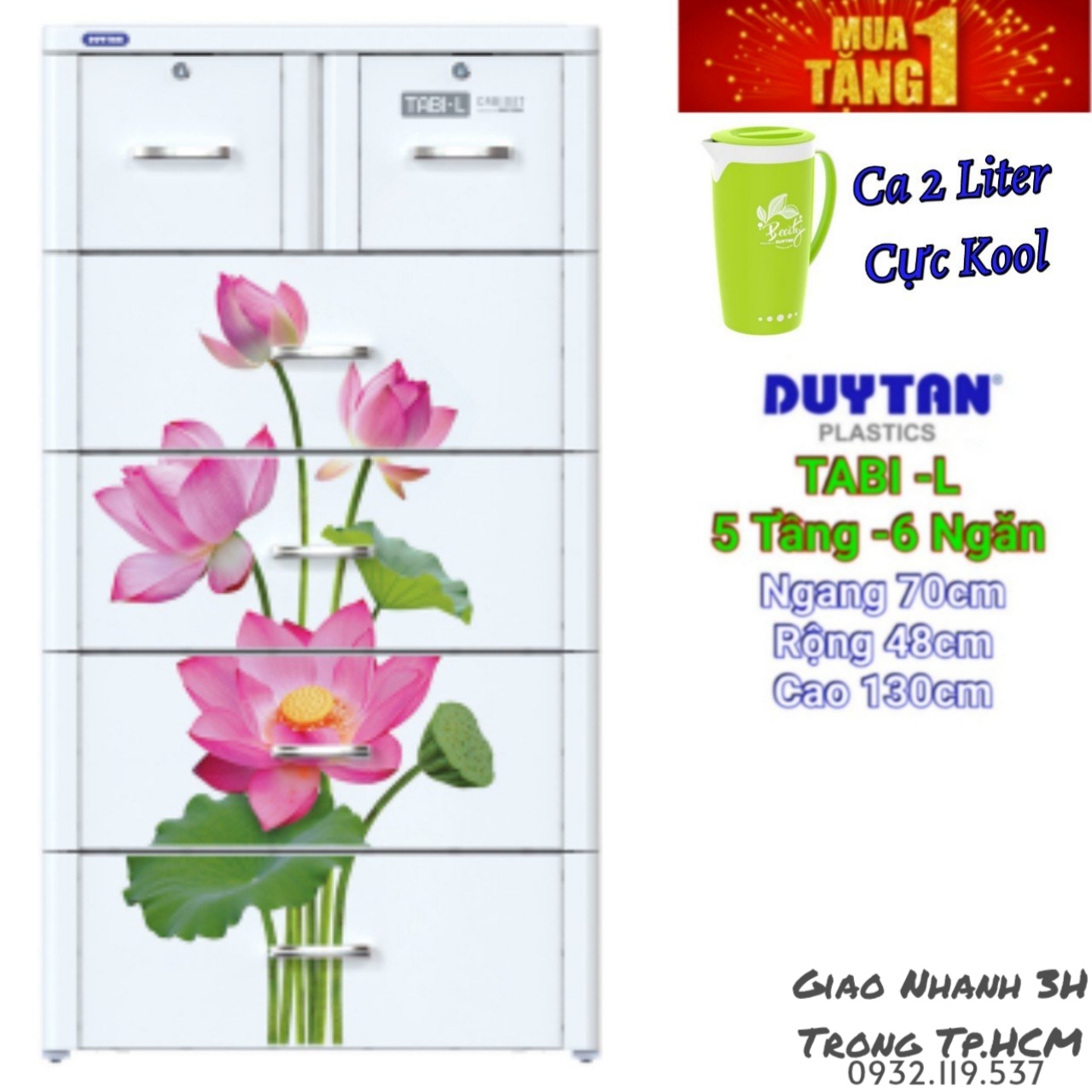 Tủ nhựa duy tân TABI-L TRẮNG BÔNG & TRẮNG BƯỚM ( SIZE LỚN NHẤT )