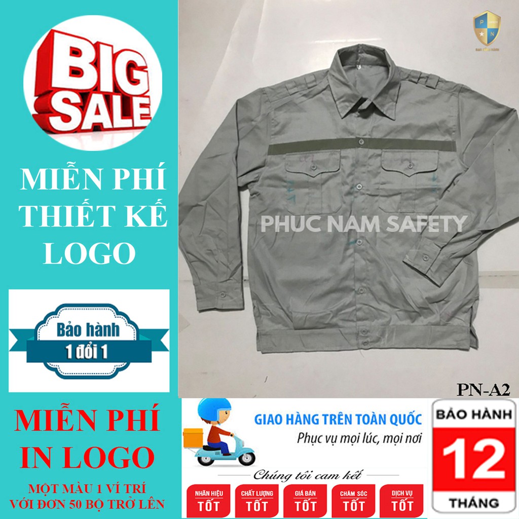 Áo bảo hộ lao động ghi sáng có phản quang, áo bảo hộ lao động pn-a2, bhlđ phúc nam