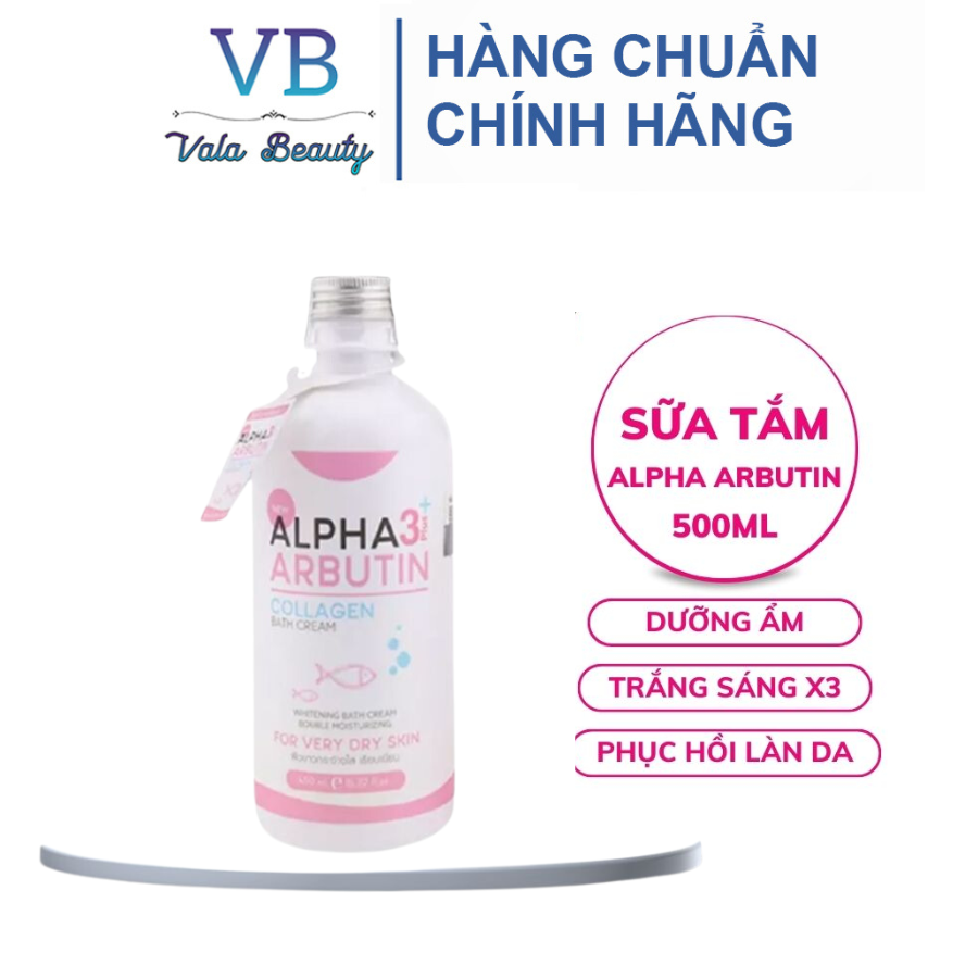 Sữa Tắm Alpha Arbutin trắng da Thái Lan 350ml 3+ Plus Collagen Bath Cream