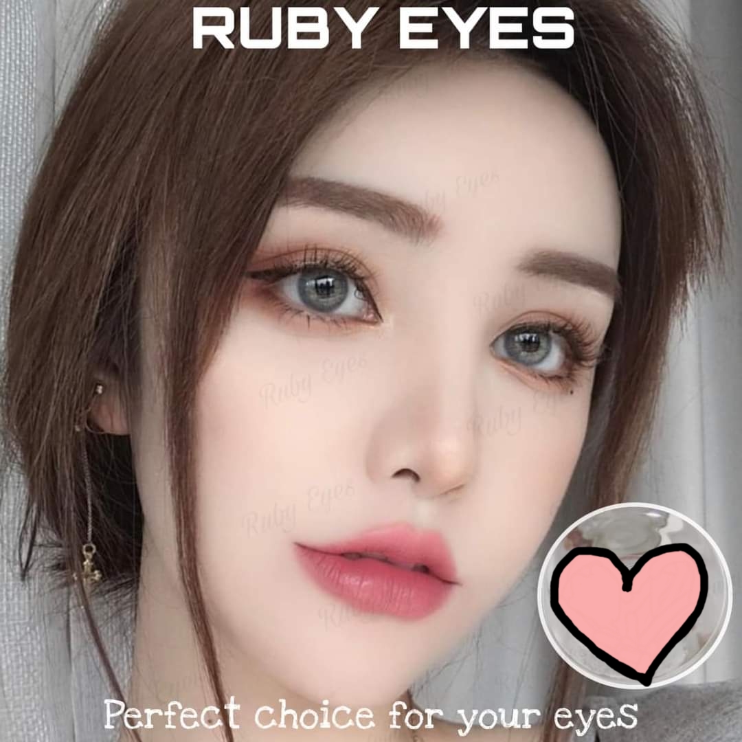 Lens (kính áp tròng) xám tây sử dụng 12 tháng tặng kèm khay gương dụng cụ đeo