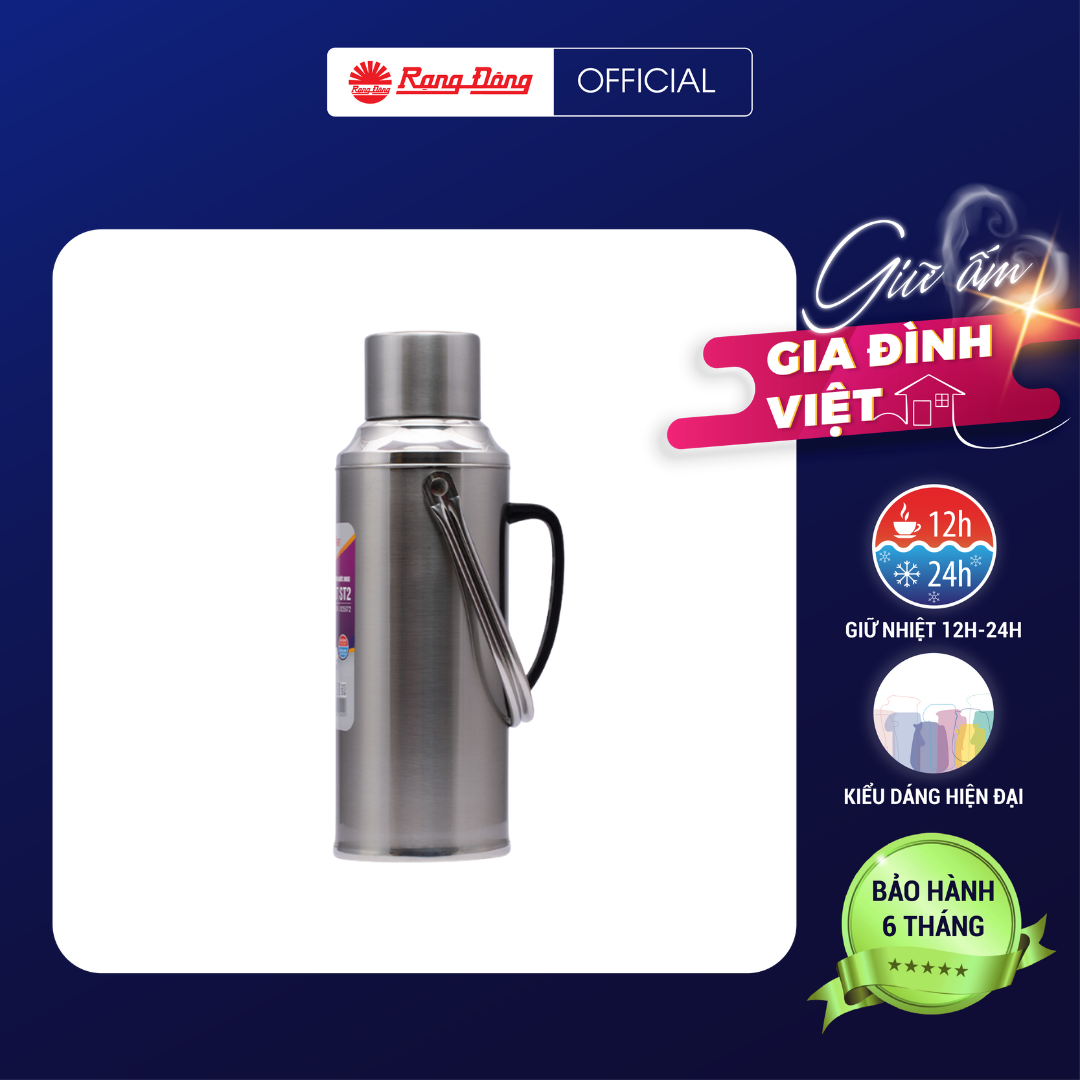 Phích đựng nước 2 lít Inox RD 2035 ST2 Chính hãng Rạng Đông Khả năng giữ nhiệt lâu Ruột thủy tinh chất lượng cao Thiết kế tinh tế sang trọng