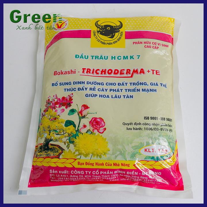 [HCM]Phân bón Đầu trâu HCMK7 hữu cơ Trichoderma + TE 1kg