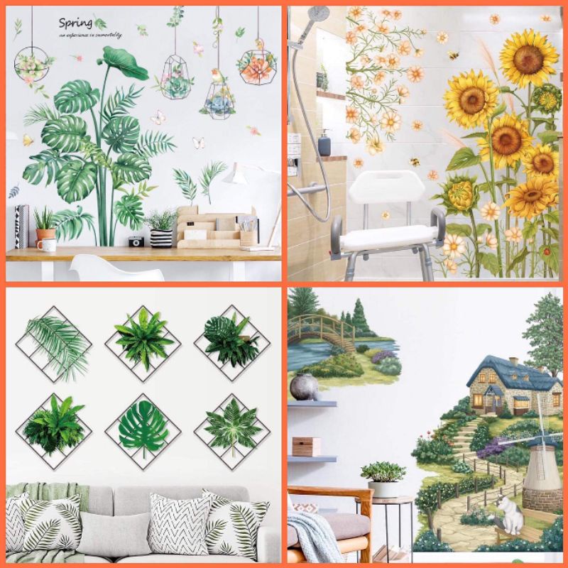 Decal dán tường Hàn Quốc, Decal trang trí phòng ngủ phòng khách.