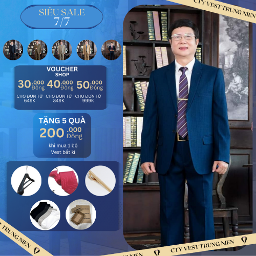 Bộ comple trung niên nam vải tuýt si k nhăn,quần có đai tăng giảm (nhiều màu)