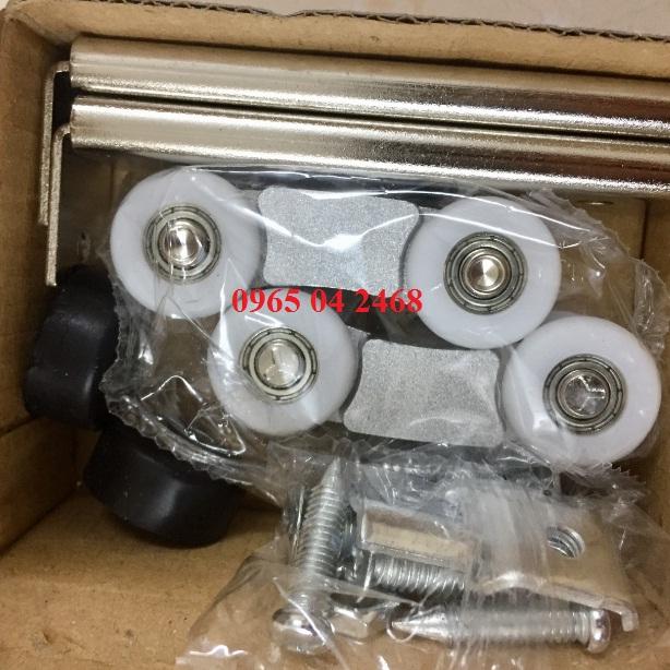 Bánh xe cửa nhôm, con trượt cửa nhôm 2 bánh x2 hàng thường