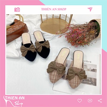Sục nữ - dép sục nữ - giày sục nữ - sục mũi nhọn thắt nơ Thiên An SN01