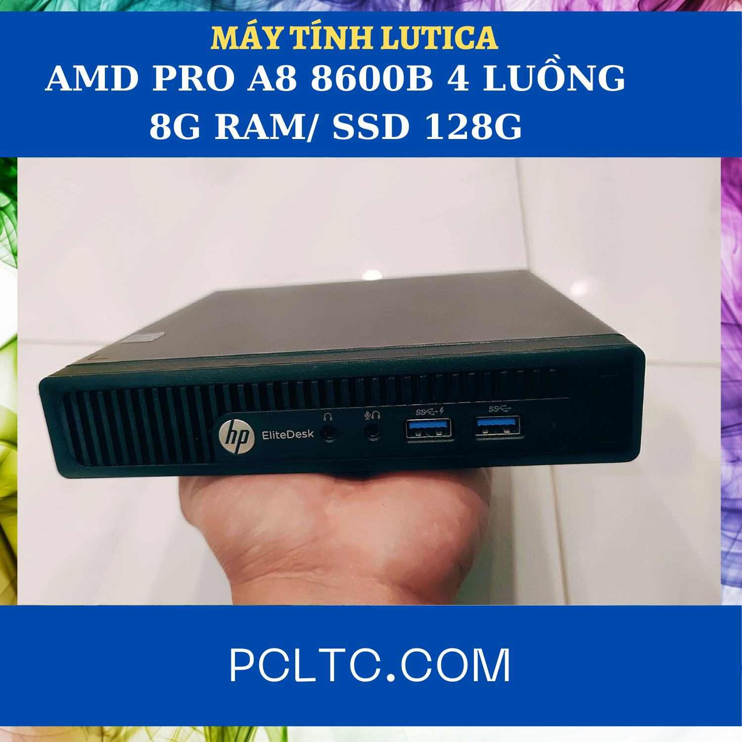 Máy tính hp 705 g2/máy tính mini pc nhỏ gọn/amd pro a8 8600b 4 luồng/ram 8g/ssd nvme 128g/tv box 4k/máy tính học online