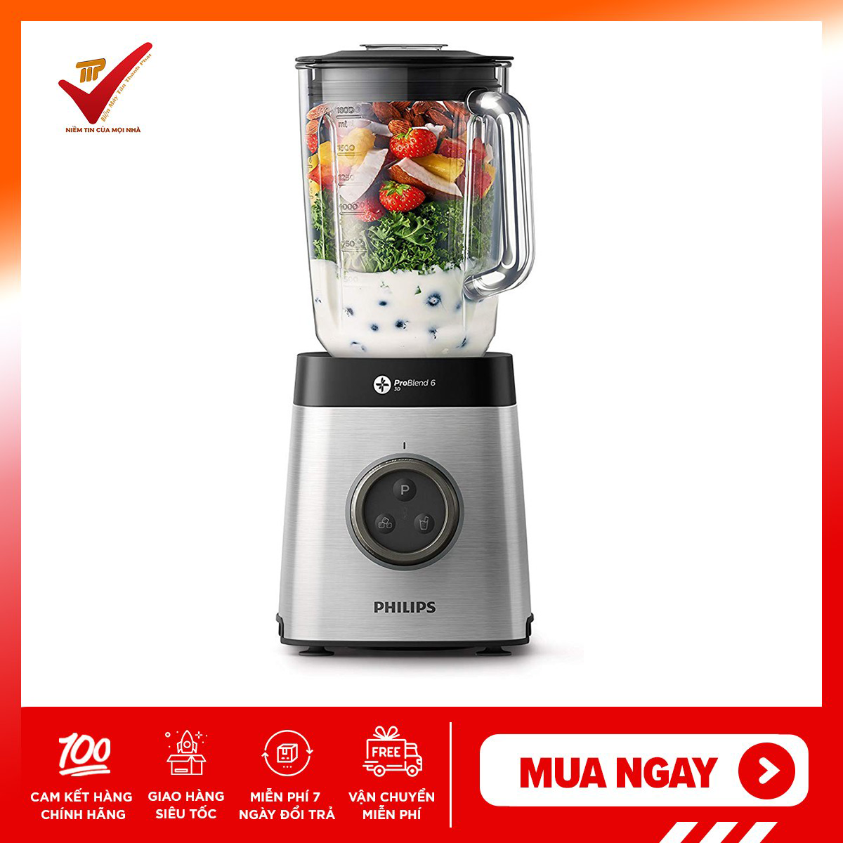 Máy xay sinh tố cao cấp philips hr3652 1400w
