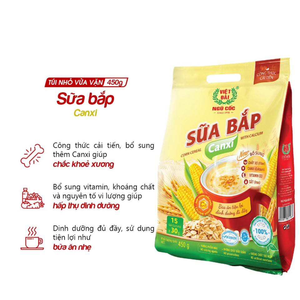 Bột ngũ cốc Sữa bắp Canxi Việt Đài túi 450g