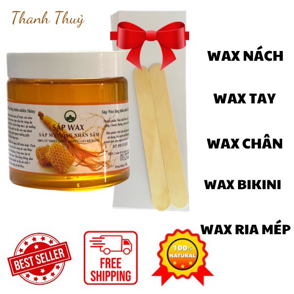 Sáp Wax Lông Nhân Sâm Shiny (tặng kèm giấy wax+que gạt)