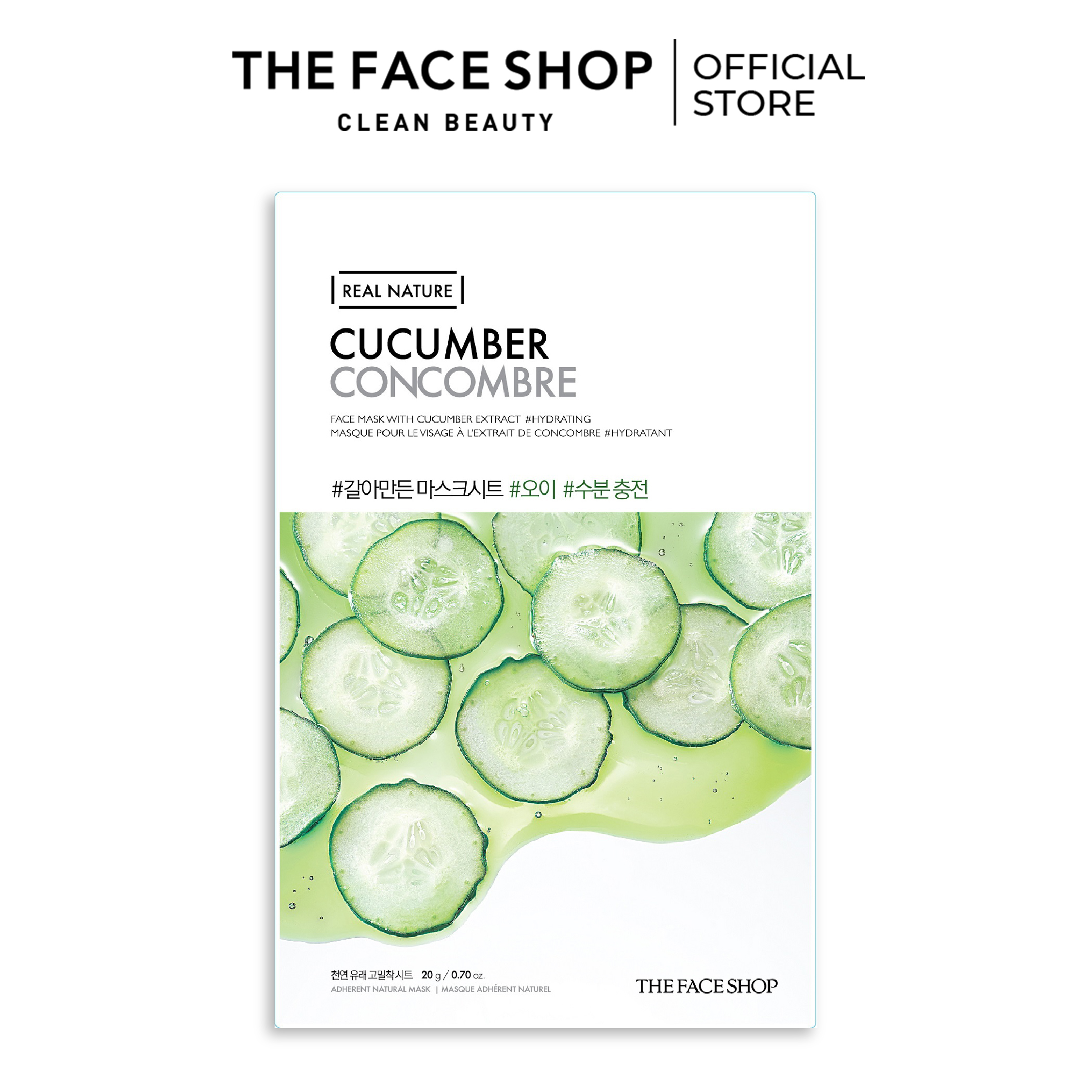 Mặt Nạ Cung Cấp Nước Cho Da THEFACESHOP REAL NATURE CUCUMBER FACE MASK 20G