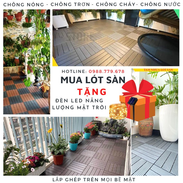 🔥 [COMBO 22] Miếng nhựa lót sàn ban công 🔥 XẢ KHO 🔥 trang trí ban công cực đẹp. Tấm lát sàn nhà, Vỉ nhựa thoát nước.