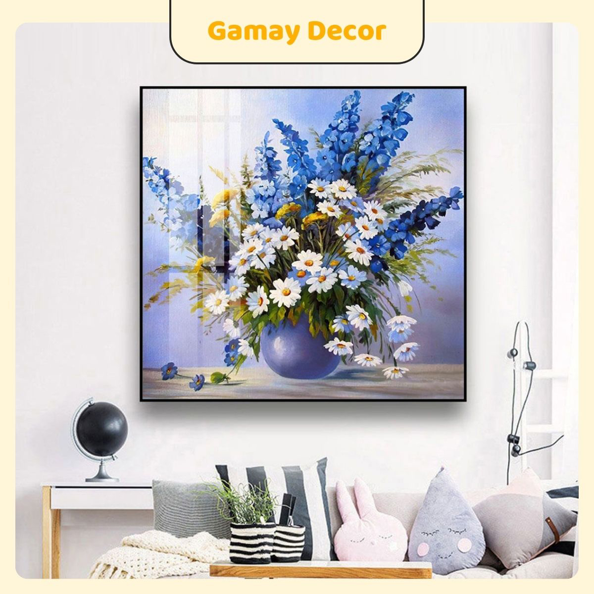 Tranh treo tường bình hoa nhiều mẫu, tranh treo tường trang trí phòng khách, phòng ngủ - Tranh Tường Shop GM05