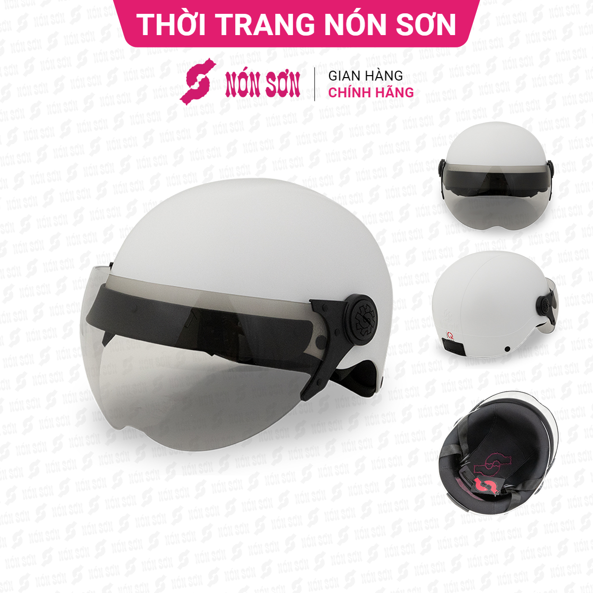 Mũ bảo hiểm nửa đầu có kính chính hãng NÓN SƠN KT-TR002