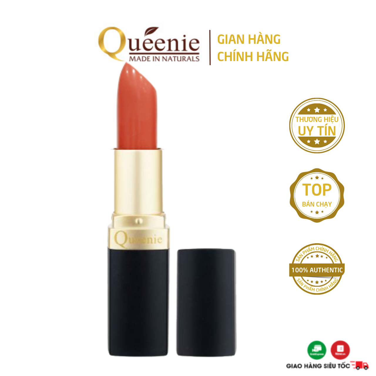 Son Lì Giàu Dưỡng Chất Lâu Trôi Queenie 3.5g (Cam Đất 04) - Mỹ Phẩm Hàn Quốc