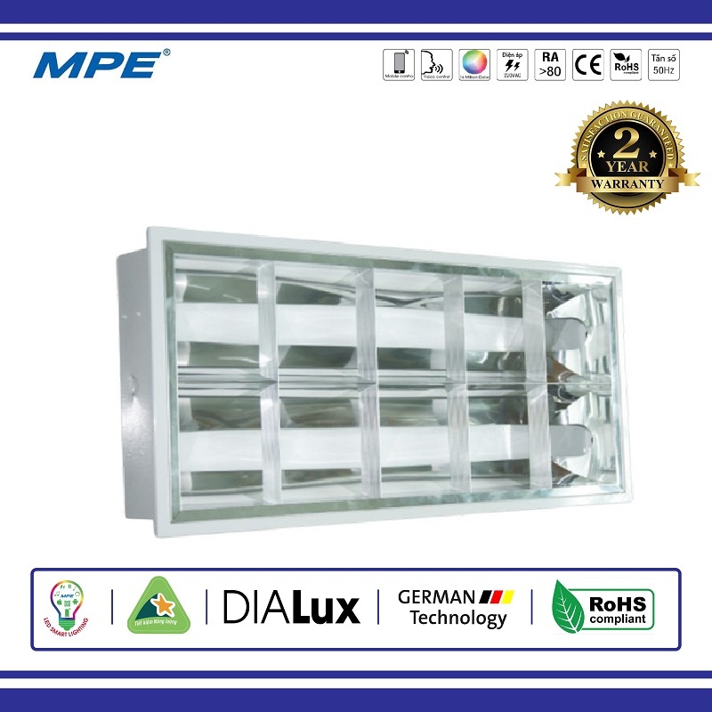 MÁNG ĐÈN XƯƠNG CÁ ÂM TRẦN 2 BÓNG 0.6 MÉT ( TĂNG PHÔ + CHUỘT ) MPE (MAT 218) (KHÔNG BAO GỒM BÓNG)