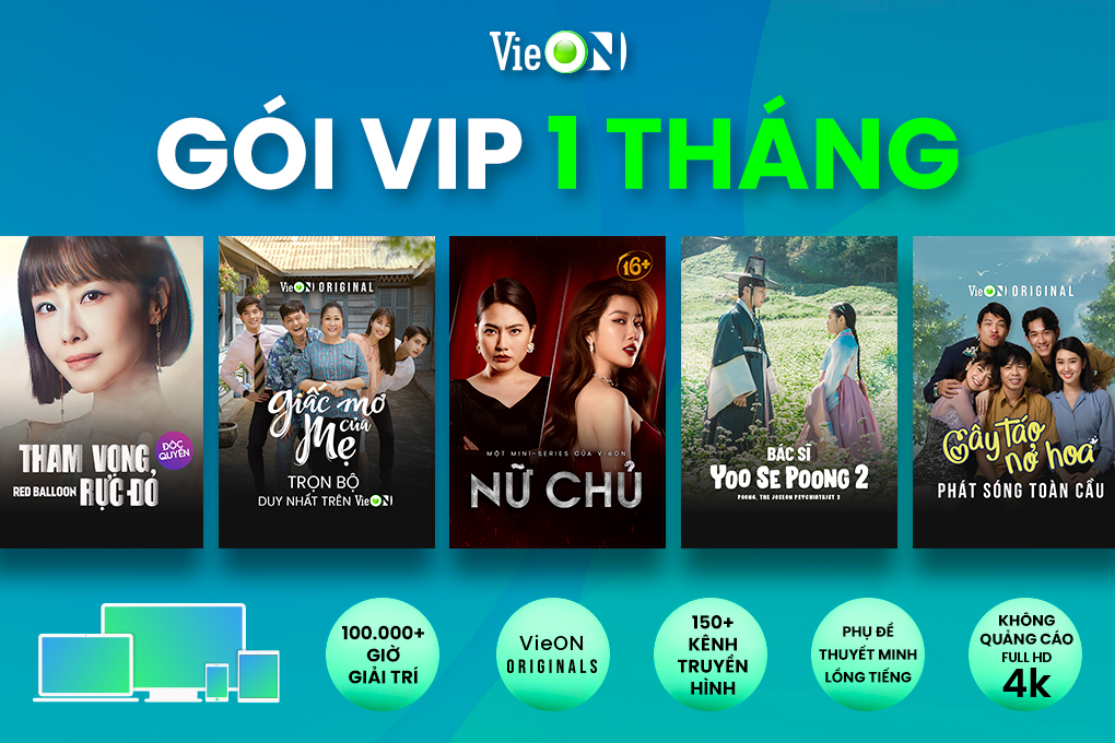 Gói vip vieon 01 tháng chính hãng