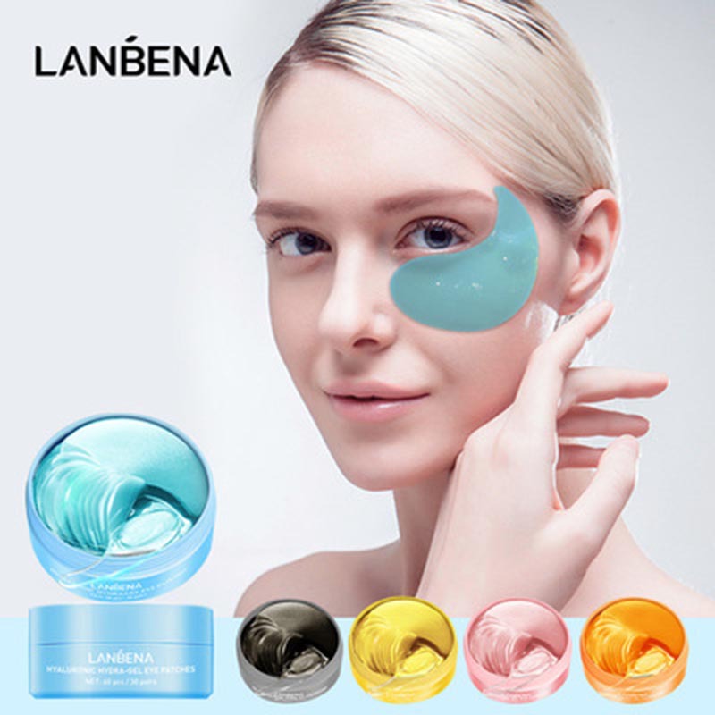 Lanbena Hyaluronic hydar-gel miếng dán mắt Mặt nạ dưỡng ẩm chống nhăn loại bỏ quầng thâm chăm sóc mắt làm săn chắc da 60 chiếc30 đôi