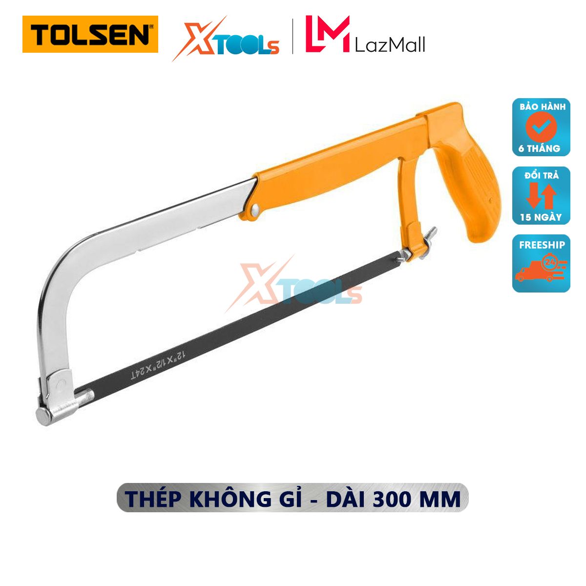 Khung cưa tăng đưa Tolsen 30056 điều chỉnh 3 kích thước 8-10-12inch, tay cầm thép bền chắc - chính hãng - xtools